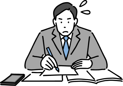 投資の勉強をしている男性